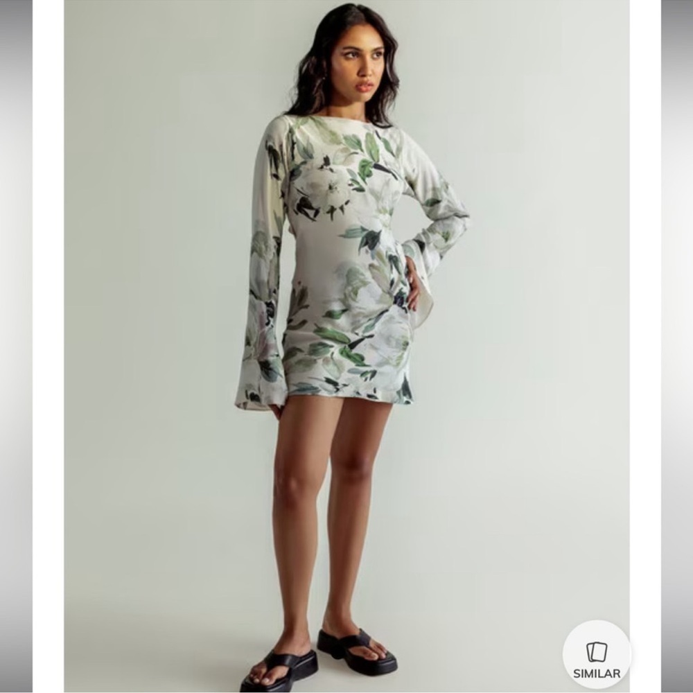 Free people Summer Away Maya satin Floral Open-Back Dress - Picture 3 of 3